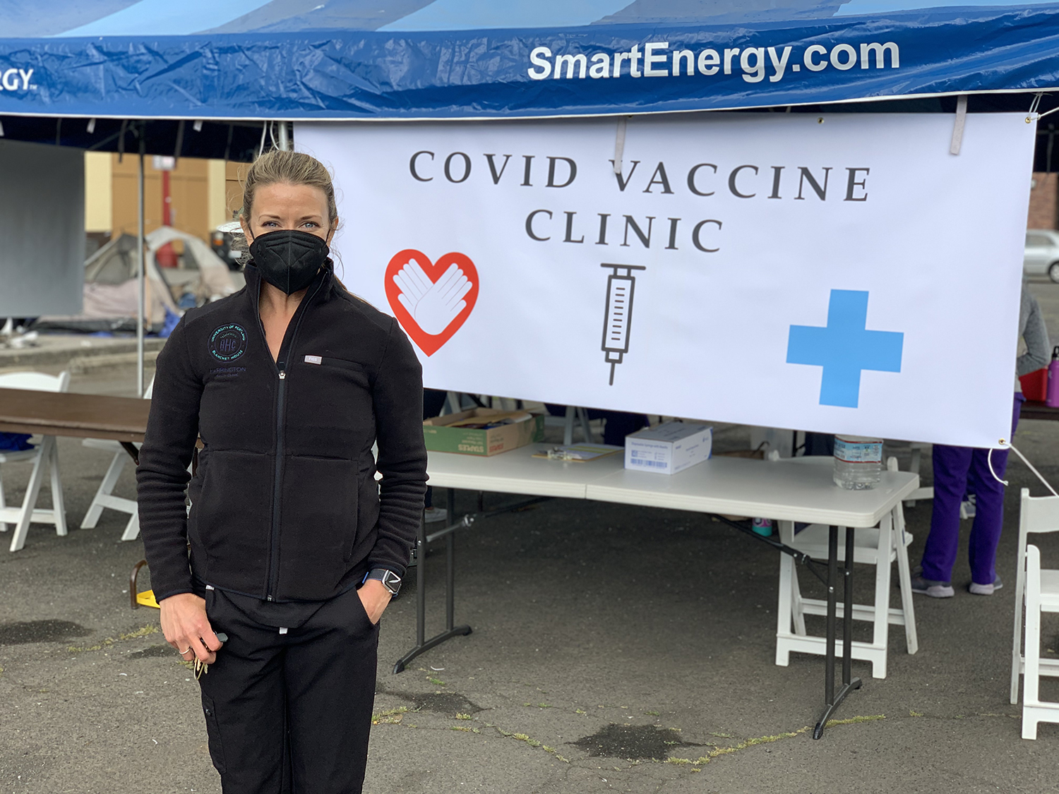 Walk-Up Outdoor COVID Vaccine Clinic for the Homeless and Temporarily Sheltered