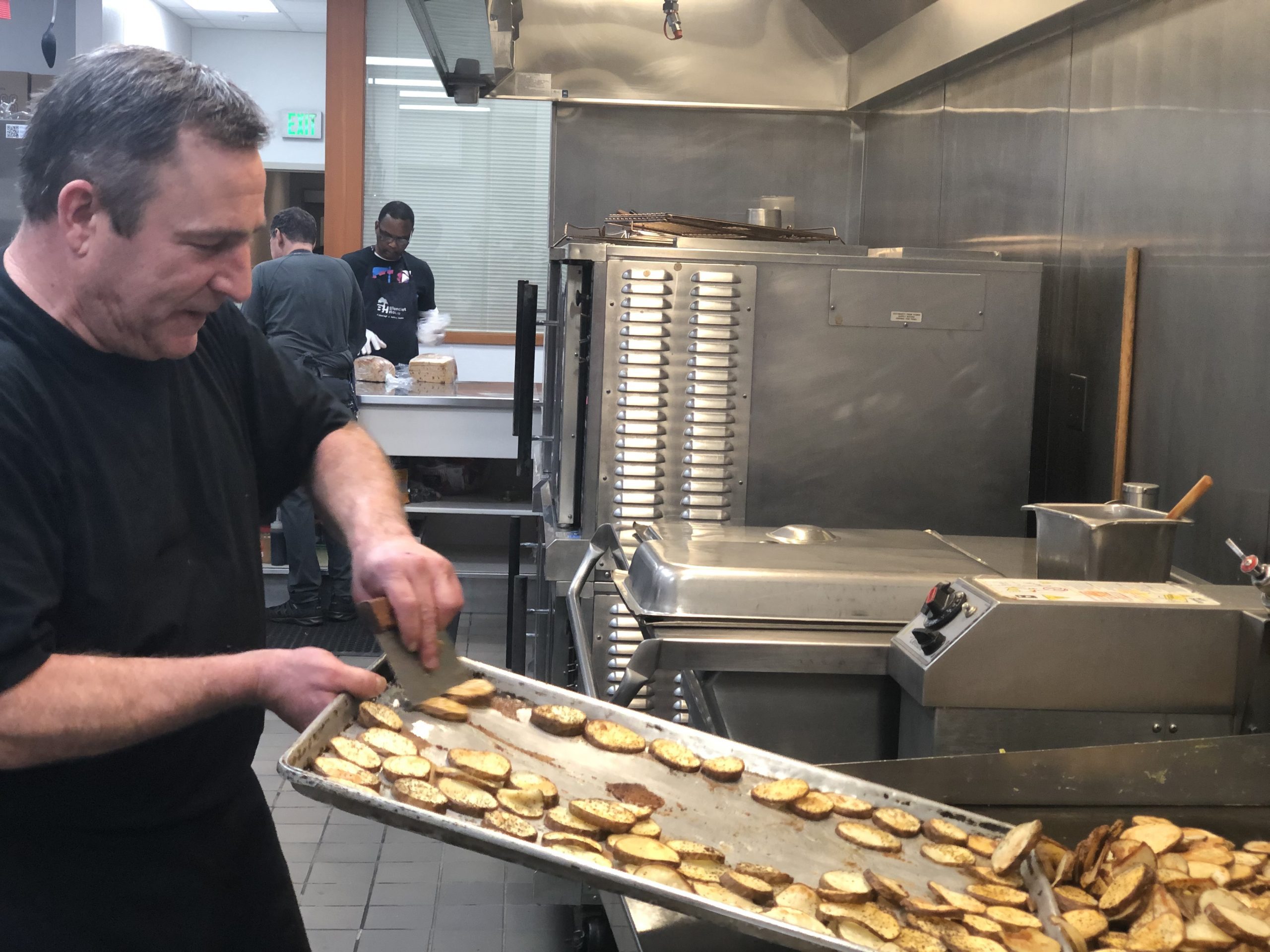 Clint cooking at Blanchet House