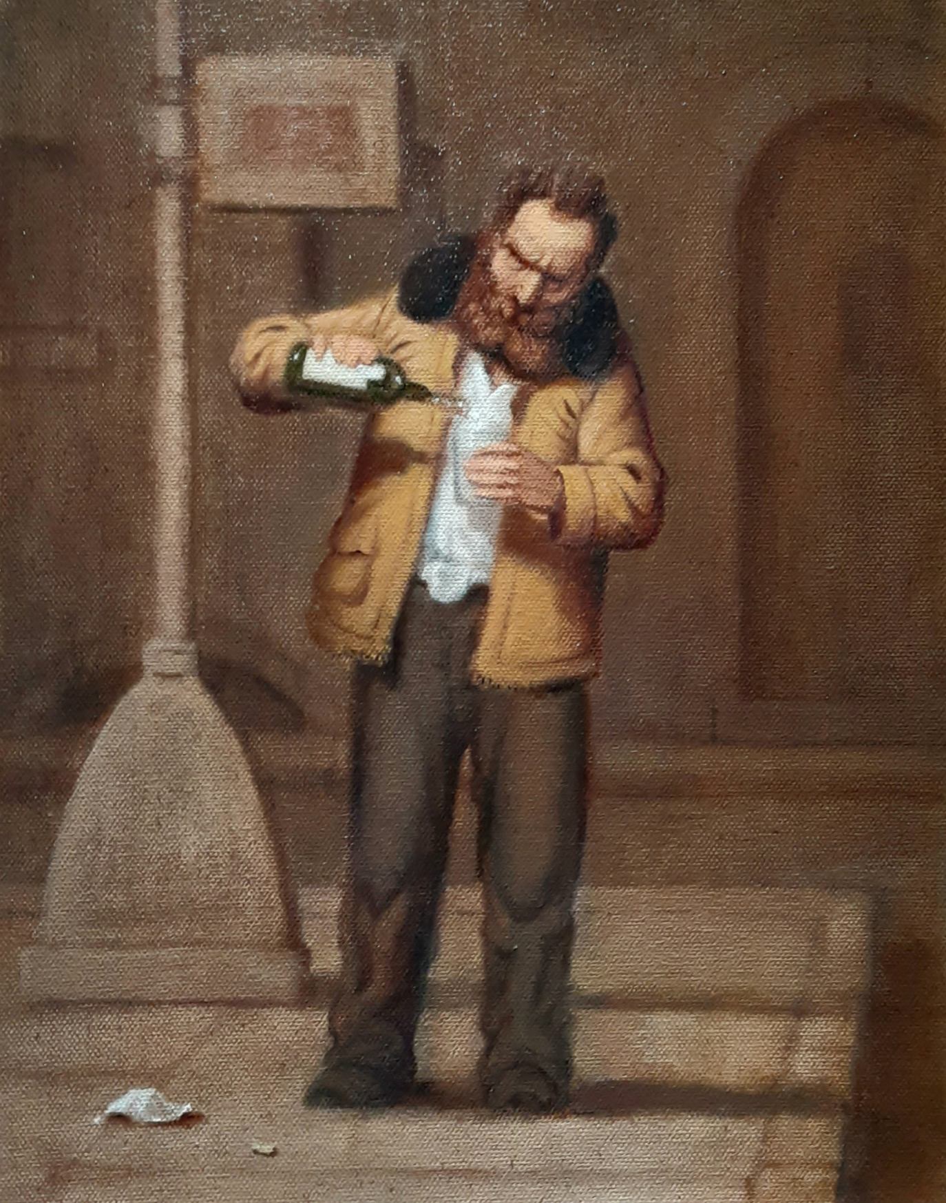 Artist Richard Lithgow's painting of a homeless alcoholic.