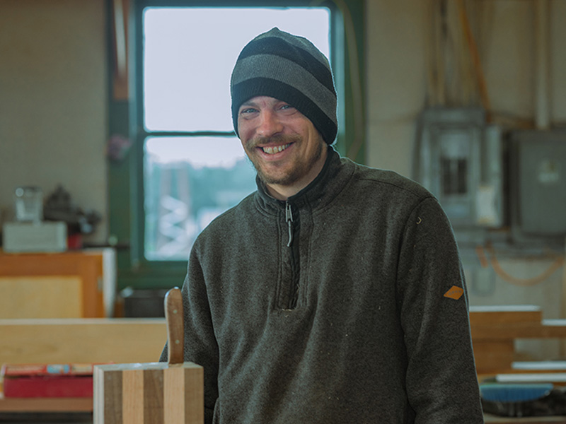 Resident in Blanchet Farm Woodshop