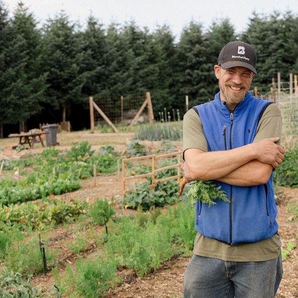 Blanchet Farm resident in garden