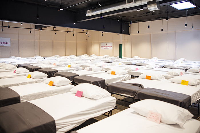 Beds set up at Bethanie's Room women's shelter. The beds were donated by Mattress Firm.